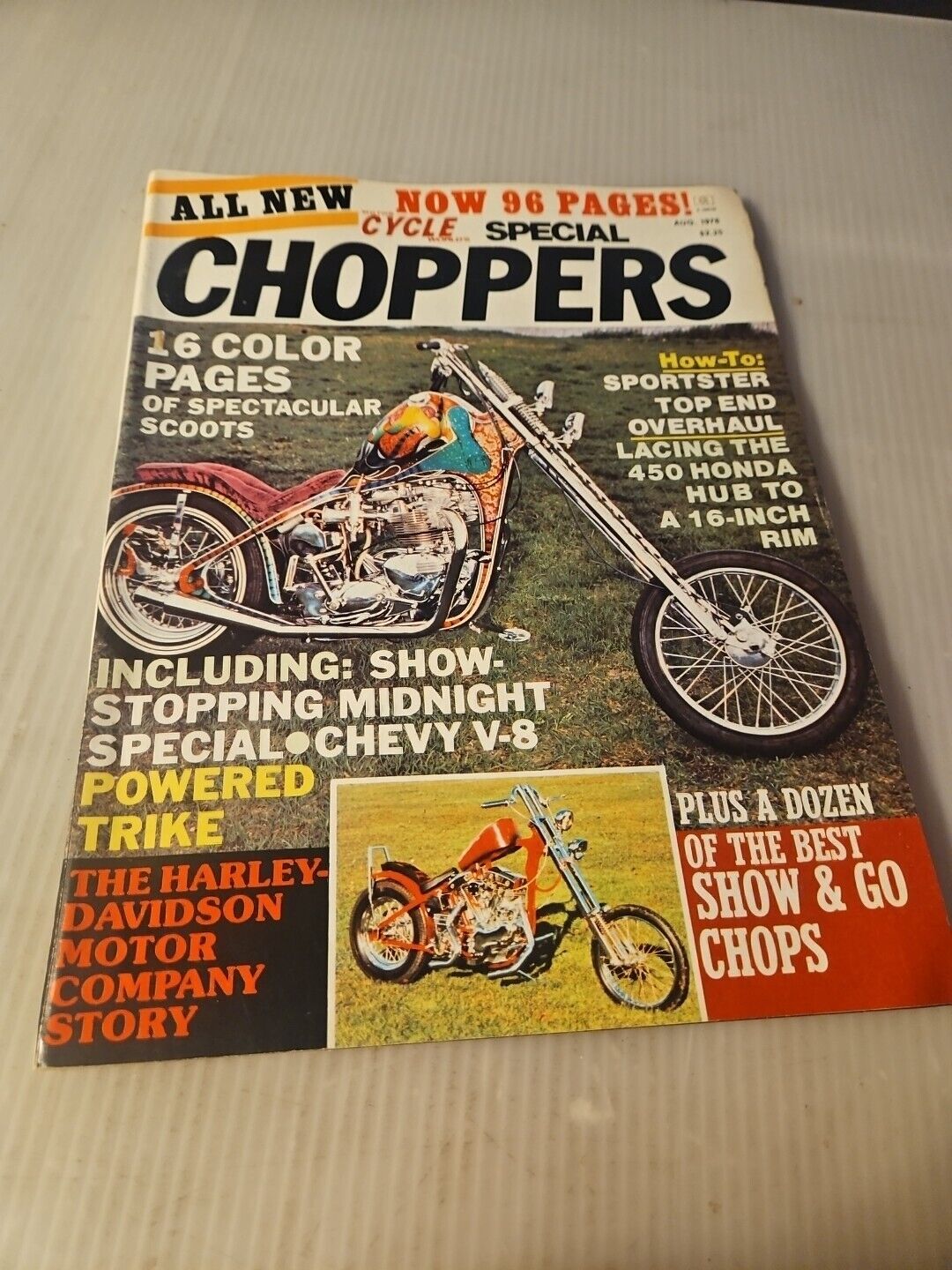 Vintage 1976 August, Choppers Magazine, Special Issue, Harley Davidson Story 