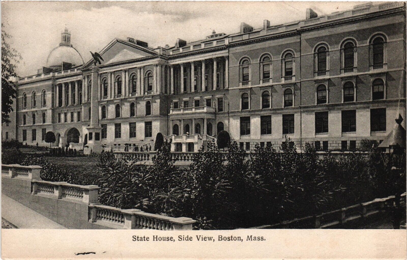 1907 State House Side View Boston Massachusetts Divided Back Vintage Postcard