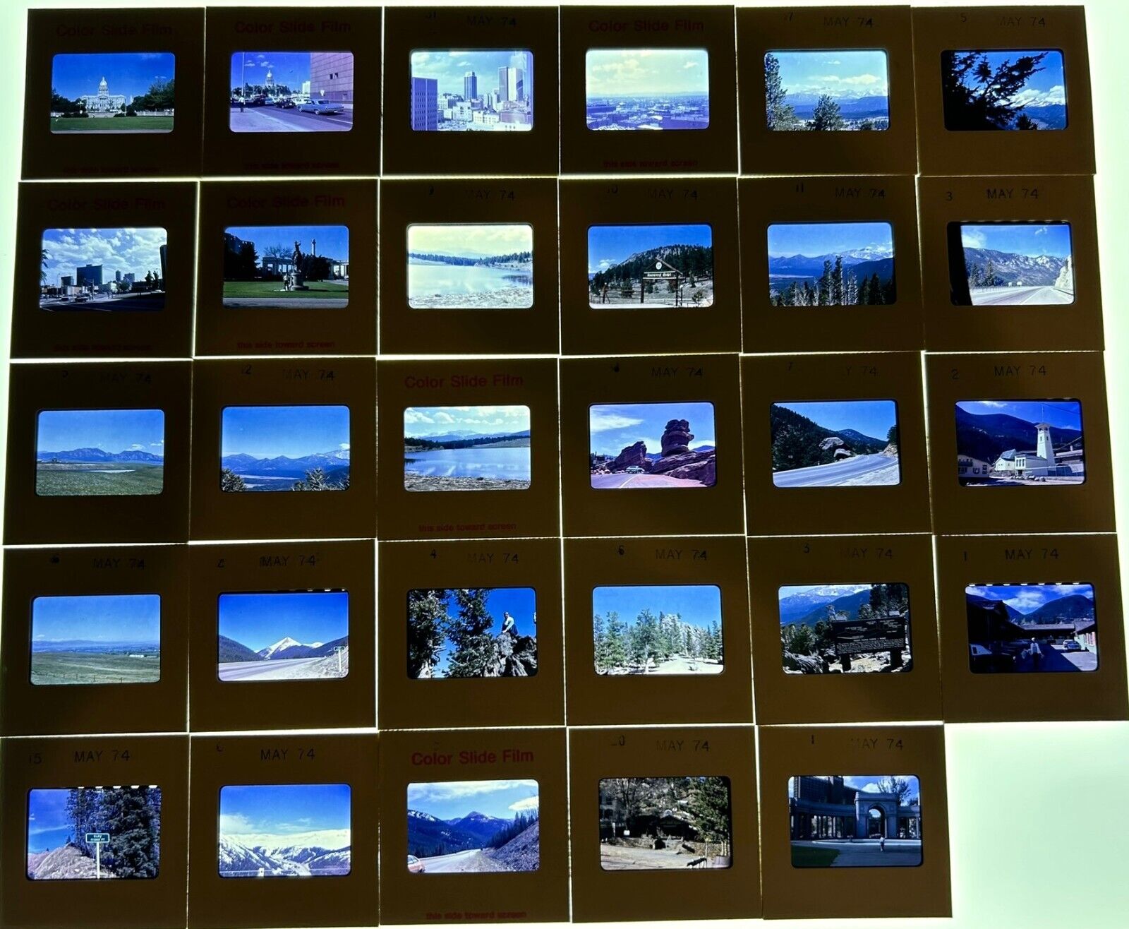 Lot of (29) 35mm Slides from Colorado 1974 - GREAT SHOTS - Mountains, City, etc