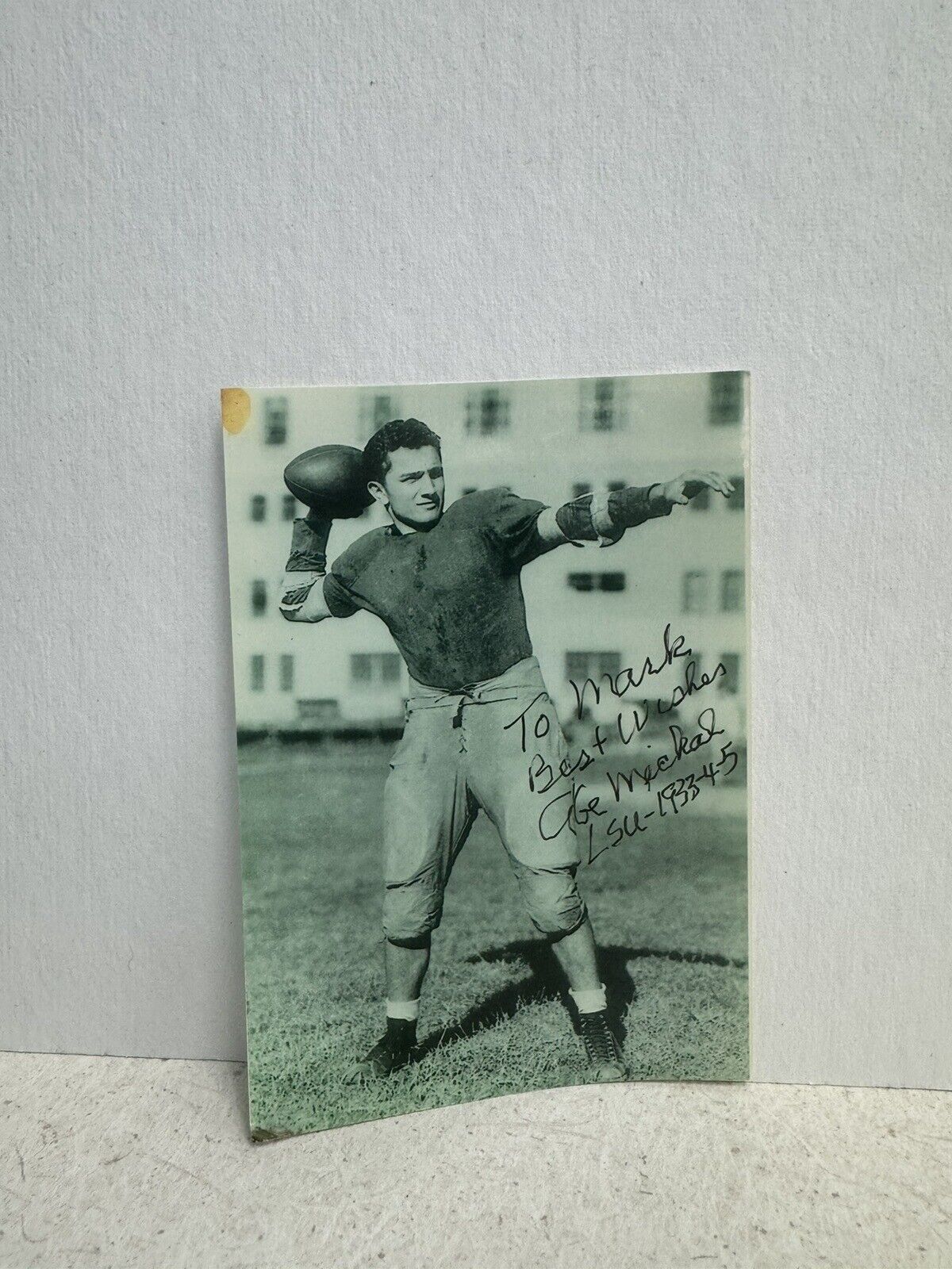 Abe Mickal LSU Tigers College Football HOF Signed Autograph Photo Display