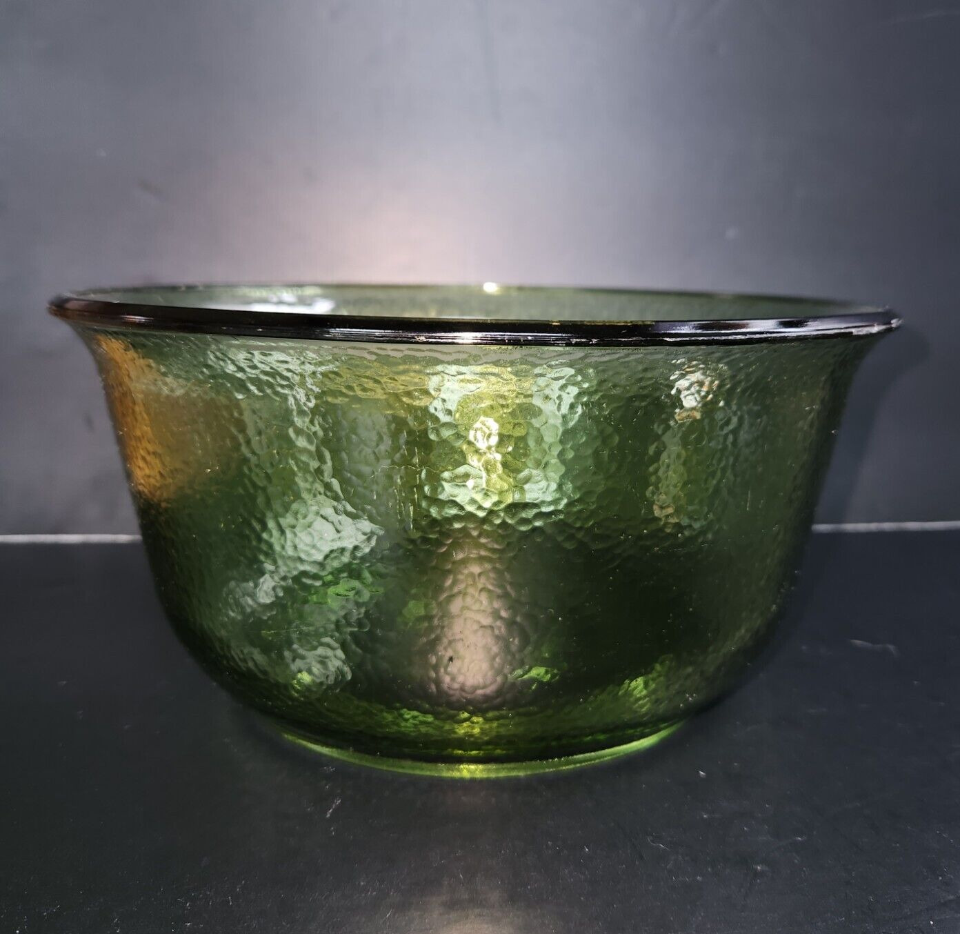 GE Stand Mixer Mixing Bowl Large 3 Qt Texture Emerald Green Glass Boho Decor Vtg