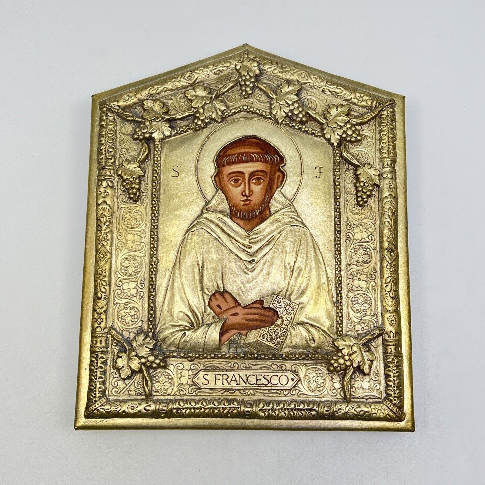 ABA Cuprum Polska Francesco Icon Plaque Saint Francis of Assisi Hand Painted