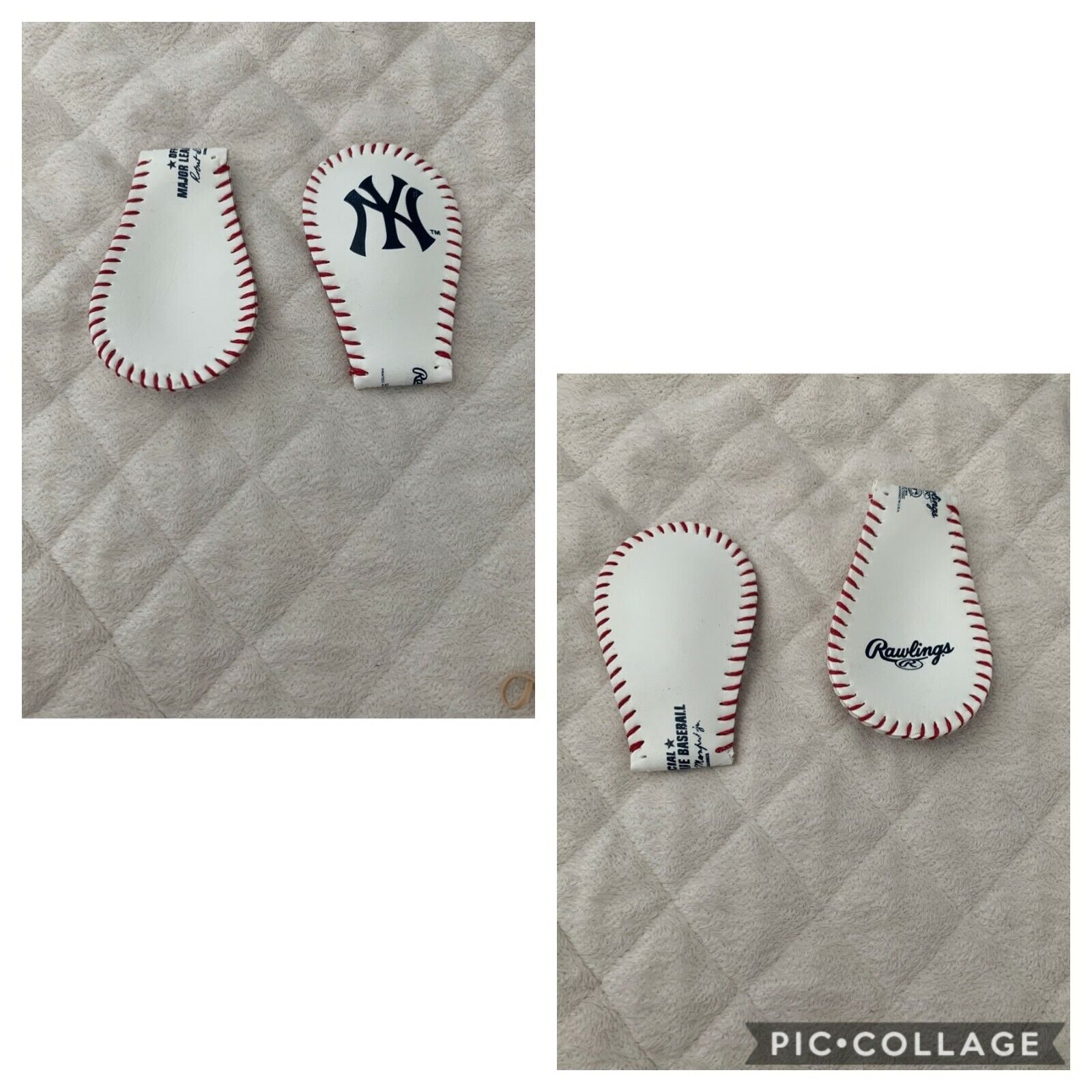 2pc New York Yankee\'s Replica MLB Baseball Keychain St Patrick Autograph