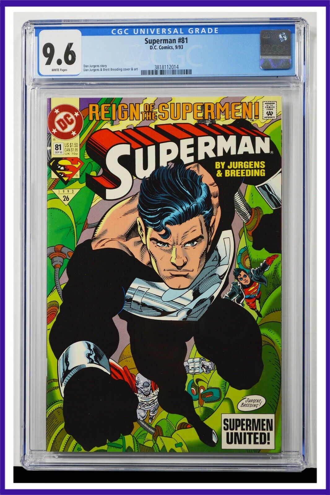 Superman #81 CGC Graded 9.6 DC September 1993 White Pages Comic Book.