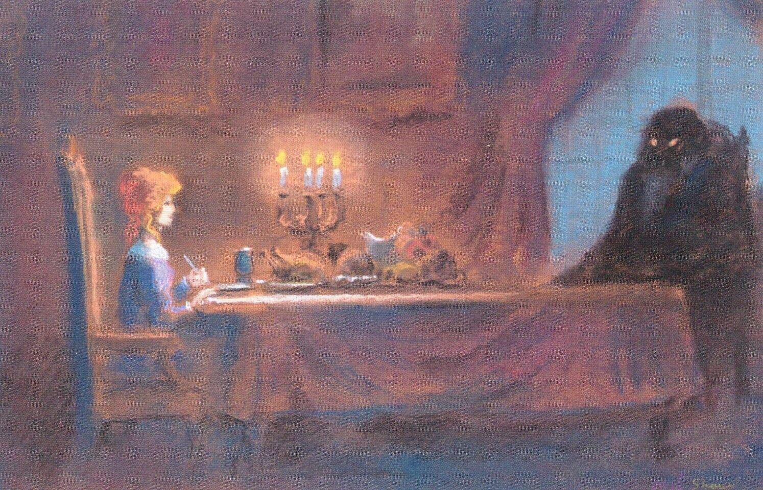 Beauty and the Beast, 1991, Concept Art by Mel Shaw --POSTCARD