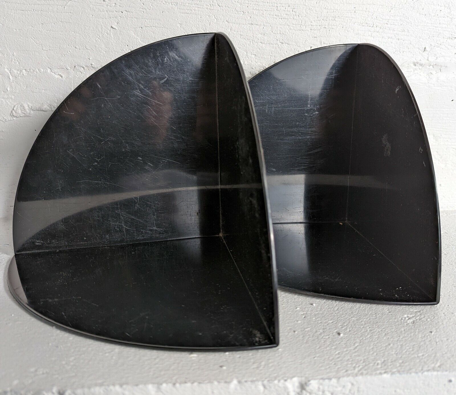 Vtg Kartell 4910 Black Bookend Set Design Stopino Made in Italy Plastic MCM