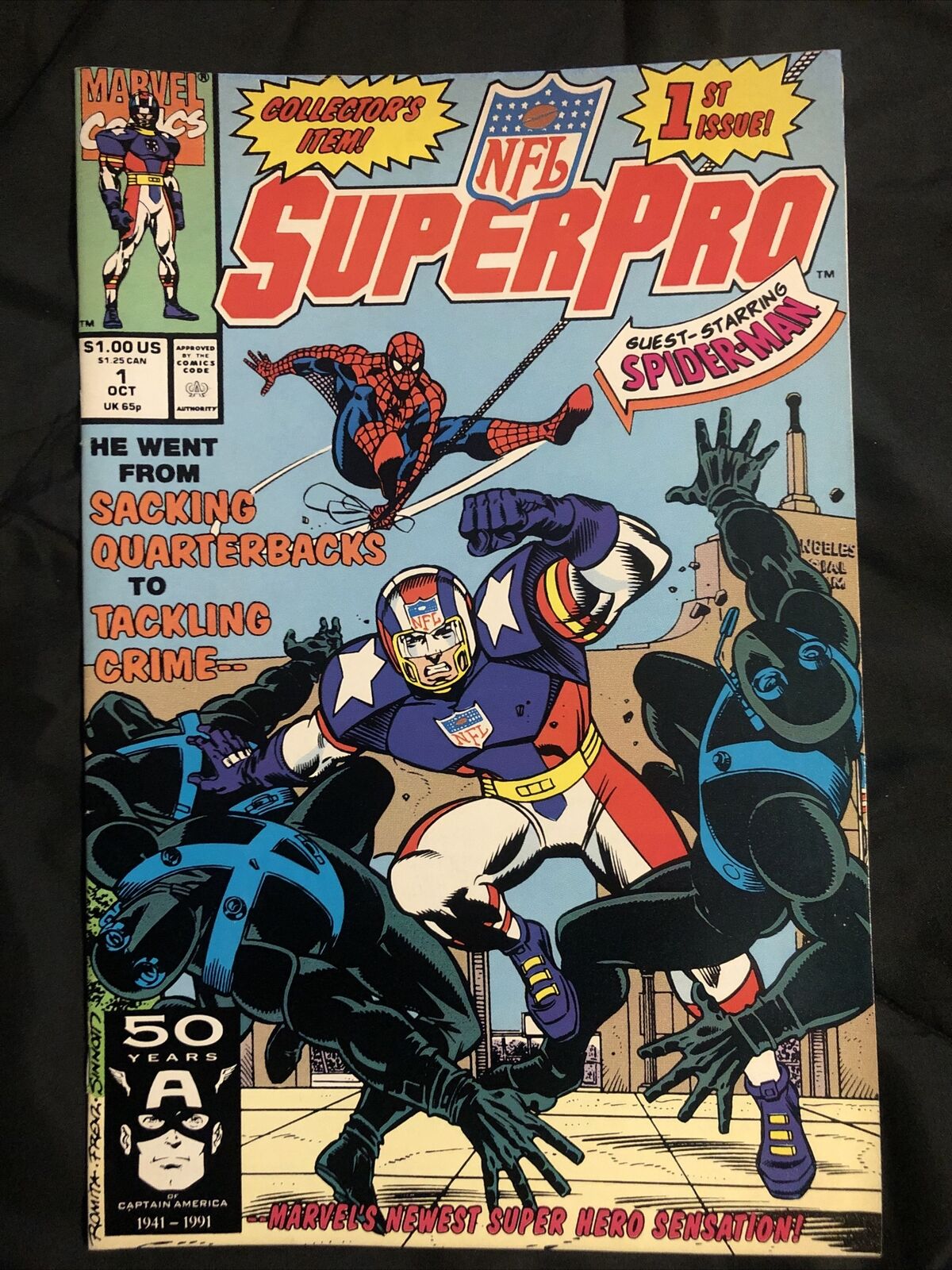 Marvel Comics NFL Super Pro Vol 1 No 1 October 1991 Spider-Man