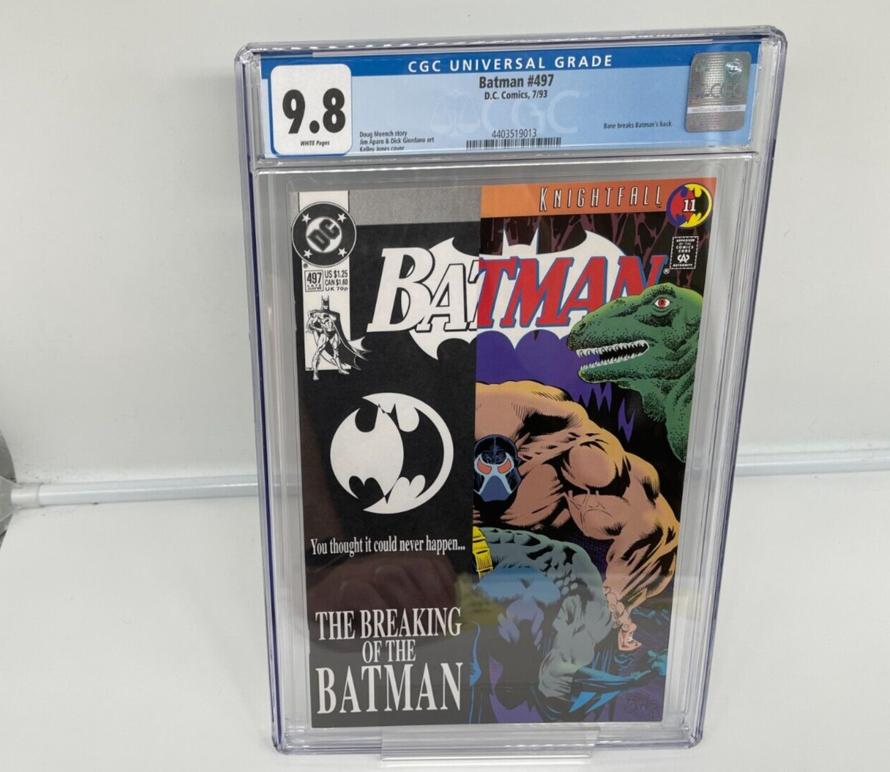 Batman #497 CGC 9.8 Bane Breaks Batmans Back Knightfall 11 DC Comics 1993