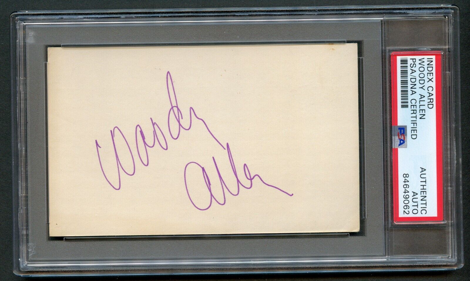 Woody Allen signed autograph Vintage 3x5 Director, Writer, & Actor PSA Slabbed