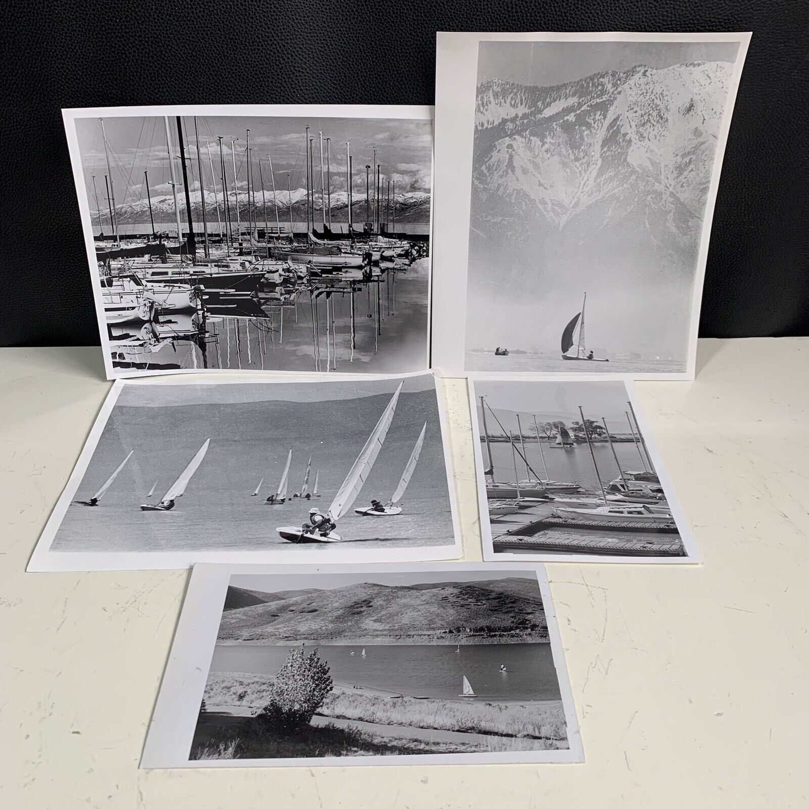 Vintage Sailing Photo Lot Of 5, Utah Lake And Deer Creek Reservoir Photography