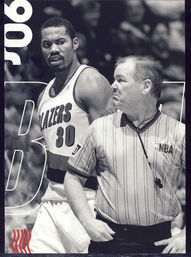 New Portland Trail Blazers Postcard: Rasheed Wallace & Joey Crawford Referee NBA