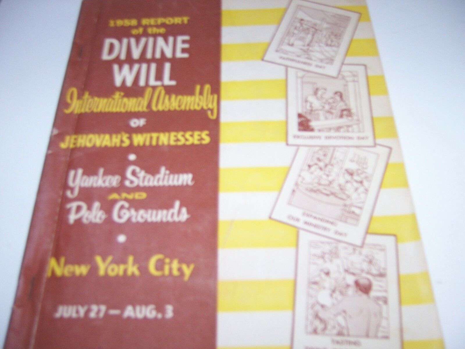 1958 Yankee Stadium Divine Will International Assembly Watchtower  112 pages