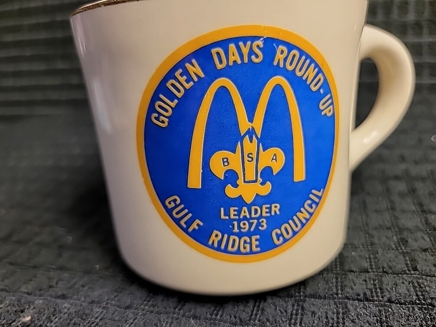 Boy Scouts BSA Coffee Mug Cup 1973 Florida Gulf Ridge Council Tampa McDonald\'s