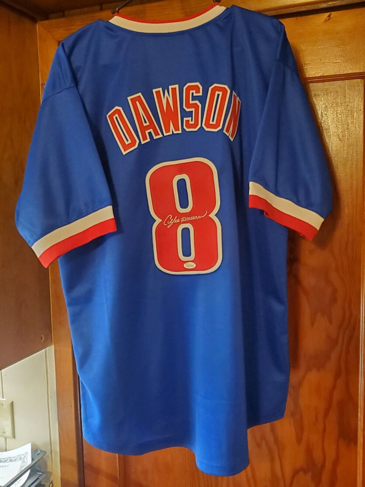 Andre Dawson Auto Signed Replica Blue Chicago Cubs XL Jersey JSA COA HOF