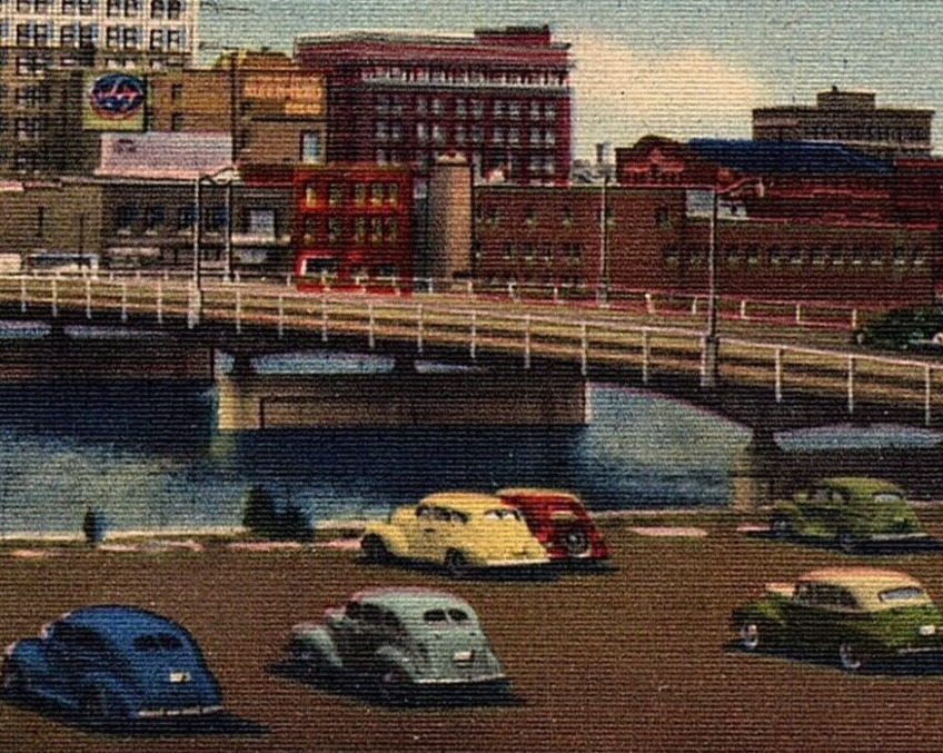 NEW PARK AVE BRIDGE POSTCARD 💥 VINTAGE 1948 WATERLOO IOWA 💥 H. K. KITTRELL