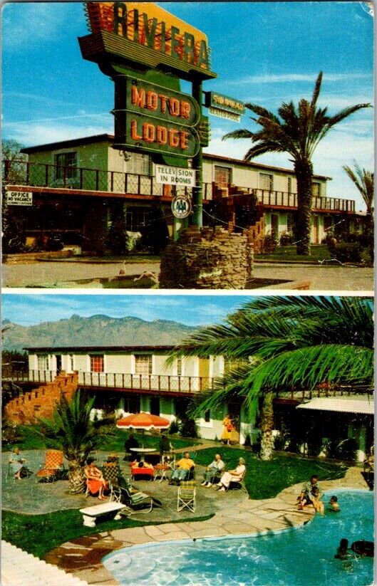 Vintage Postcard Riviera Motor Lodge Motel Tucson AZ Arizona               I-642