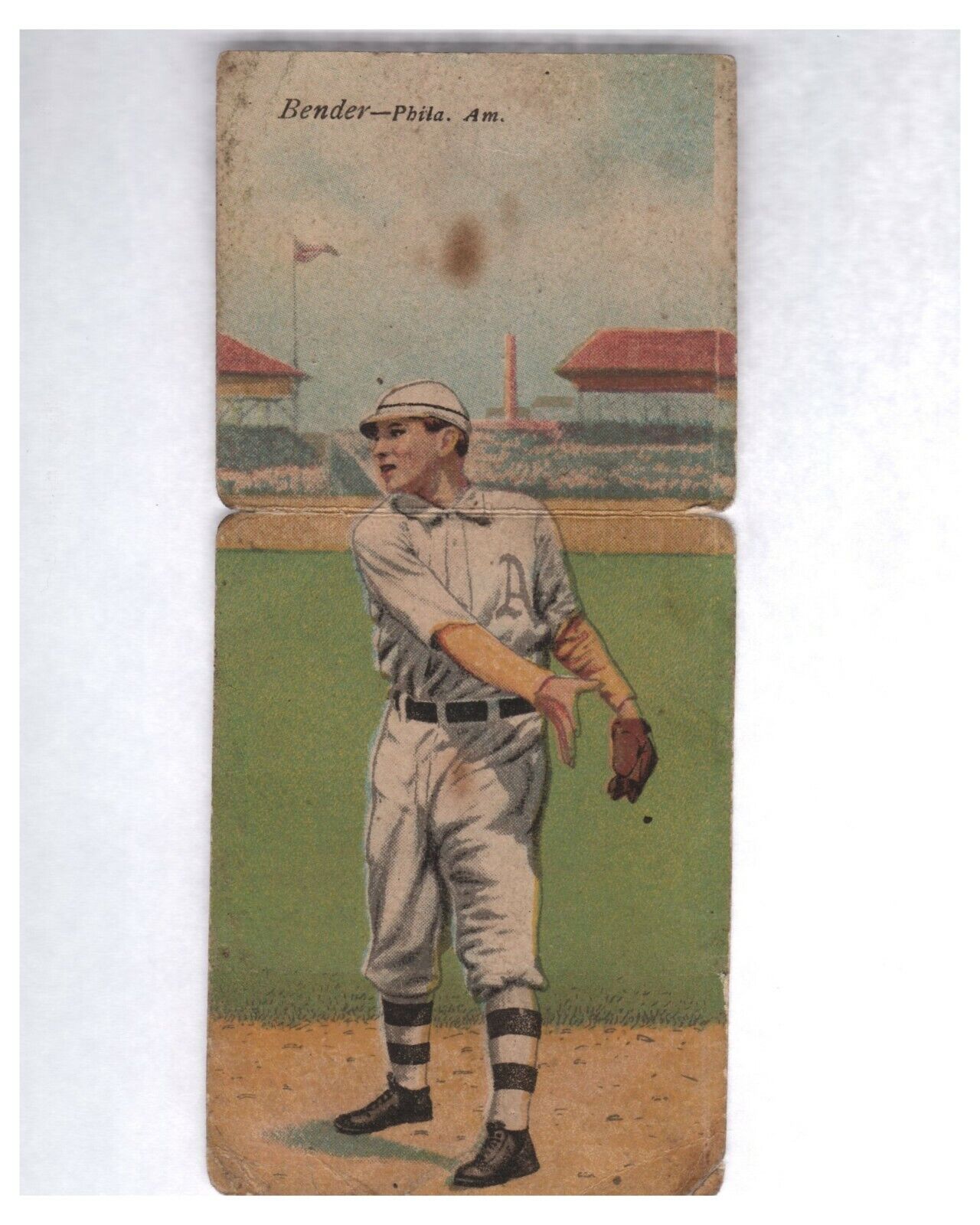 1911 Mecca Cigarettes Baseball Folder Series Bender Philadelphia