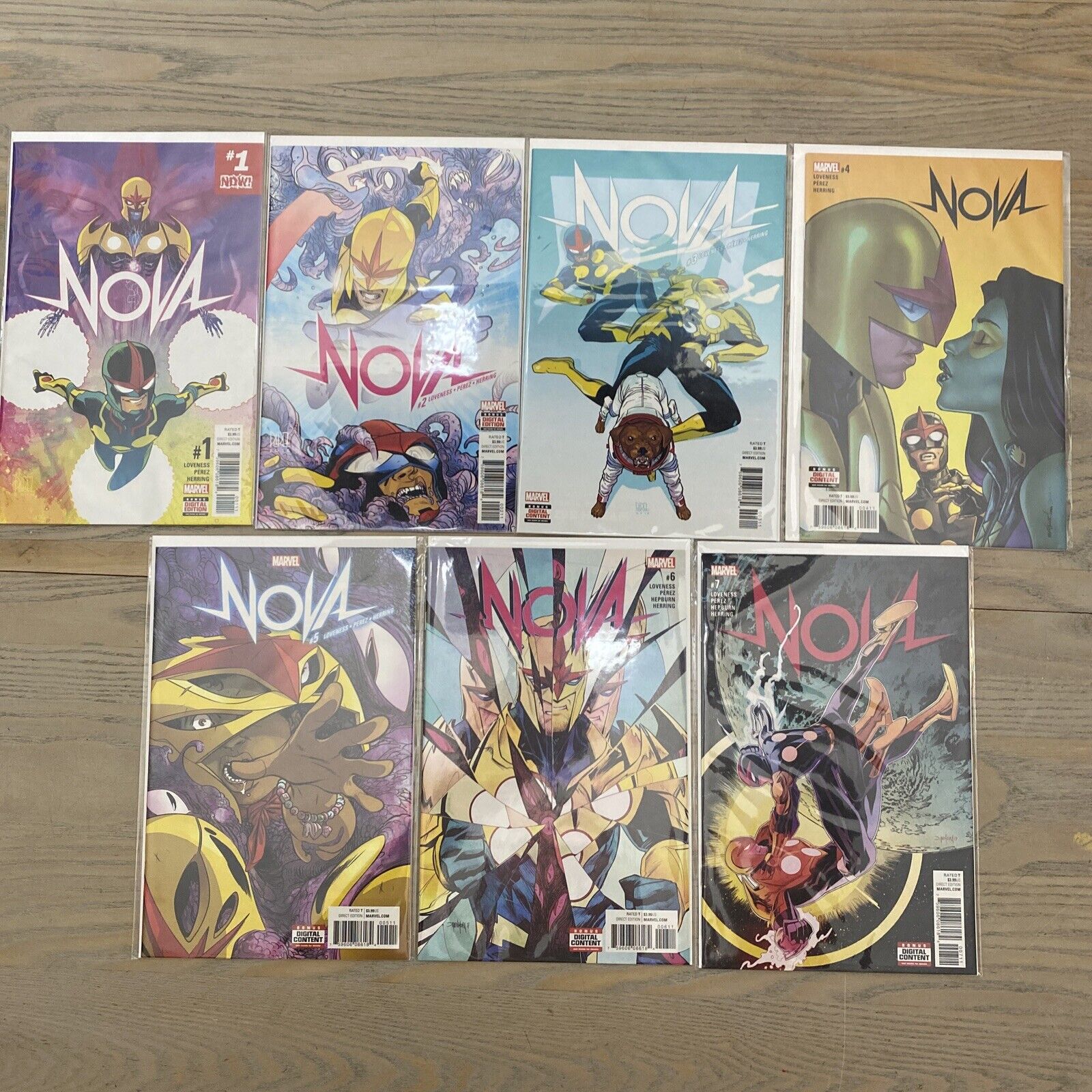 Nova #1-7 (2017) Complete Set Marvel Comics by Ramon Perez and Jeff Loveness