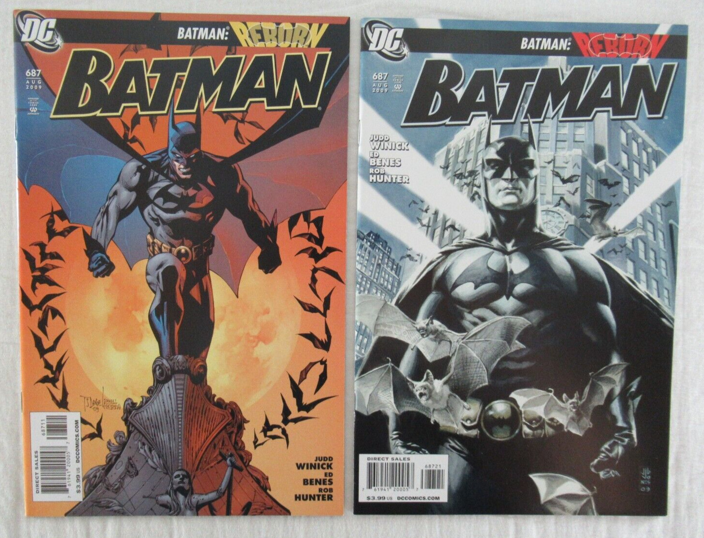 Batman #687 Regular Cover & 1:10 JG Jones Variant Cover DC Comics 2009 Reborn