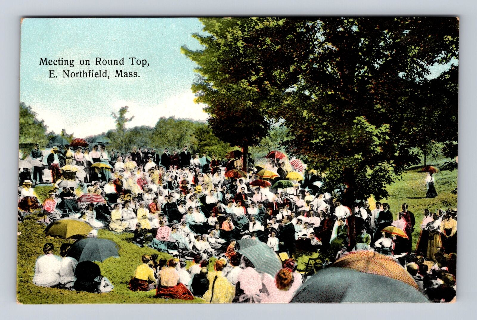 Northfield MA-Massachusetts, Meeting On Round Top, Antique, Vintage Postcard