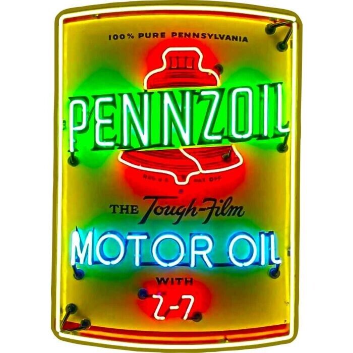 Pennzoil Motor Oil Can  Neon Image Laser Cut Metal Sign (not real neon)