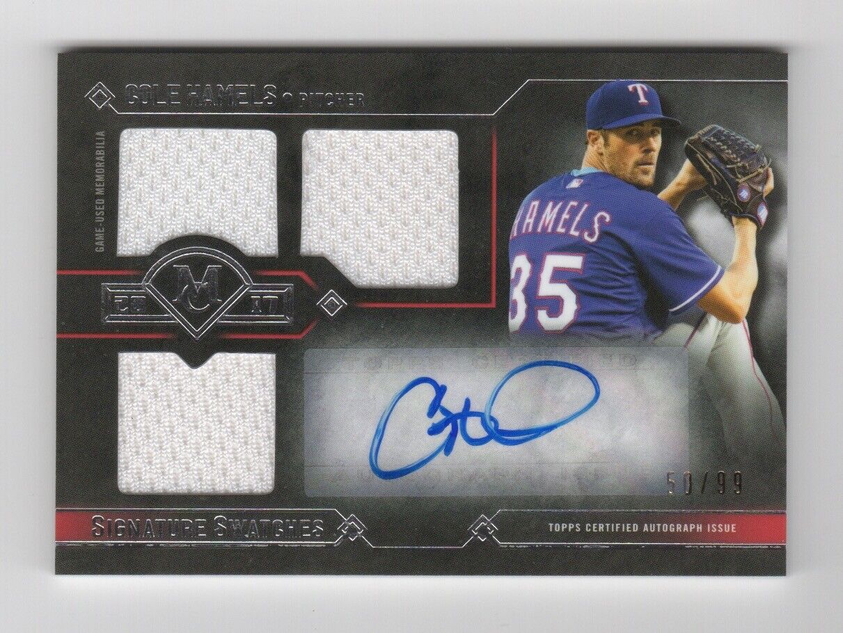 Cole Hamels AUTOGRAPH Chicago Cubs 2017 Topps Museum Collection AUTO Baseball
