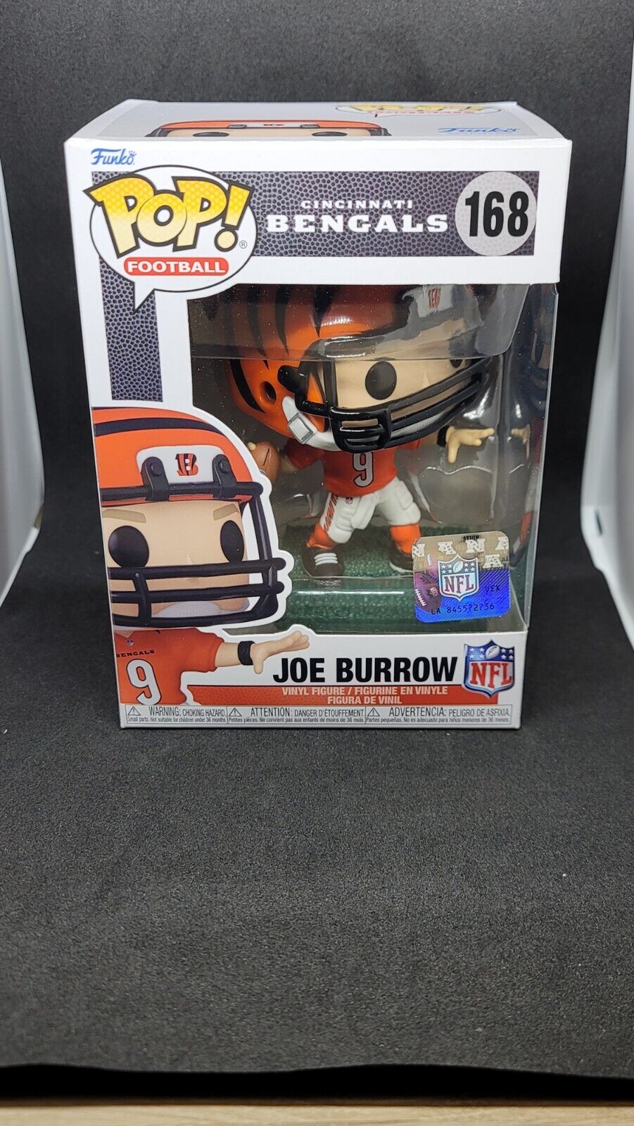 Joe Burrow Funko Pop NFL Series 9 #168 Cincinnati Bengals Orange Away jersey