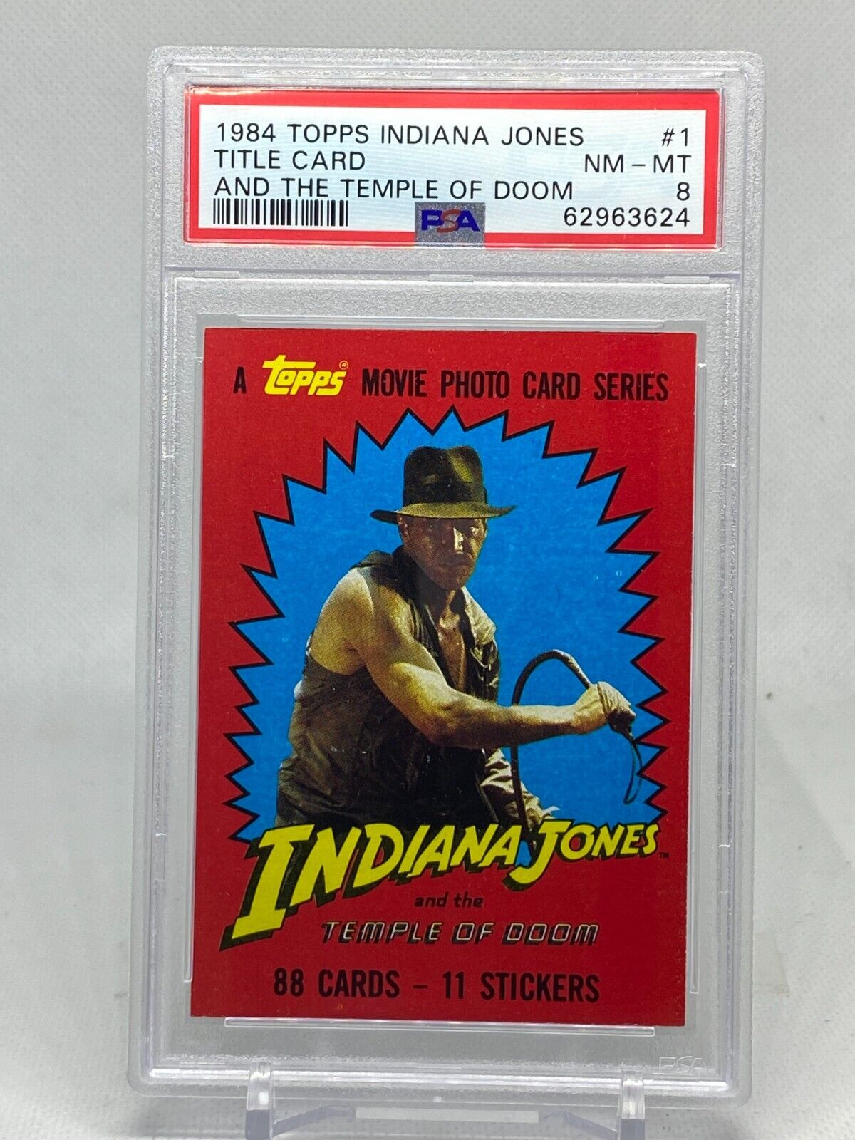 1984 Indiana Jones Temple Of Doom # 1 Title Card - Rare SP PSA 8