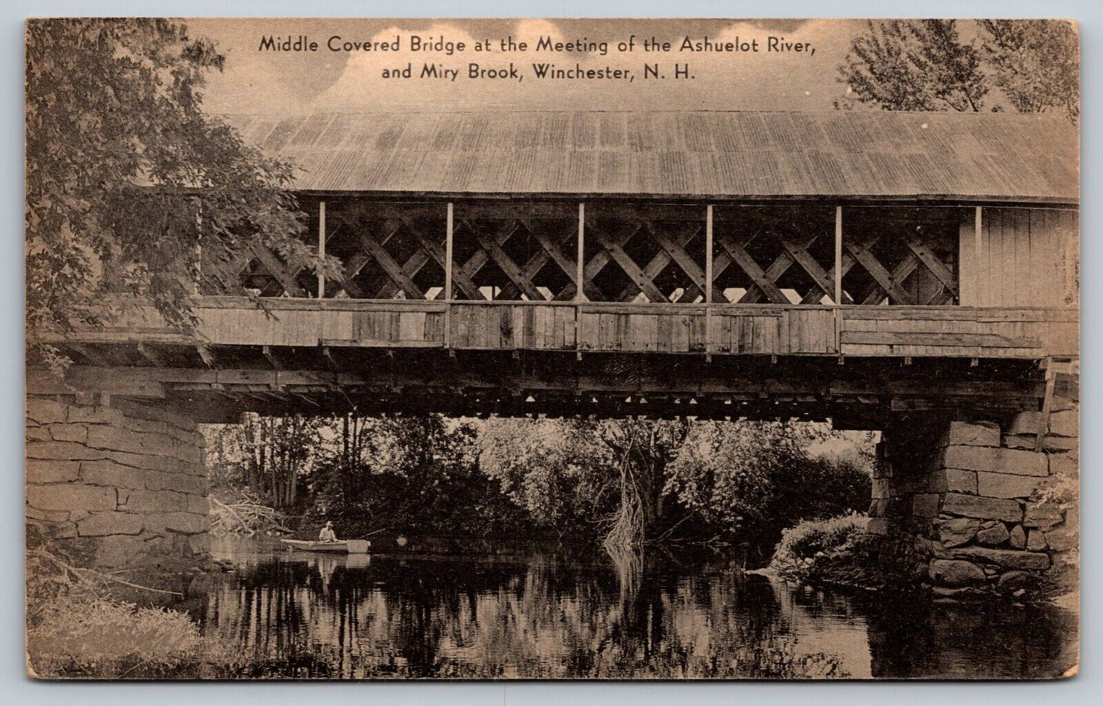 Coombs Covered Bridge, Winchester, NH - 1947, Rough Edges