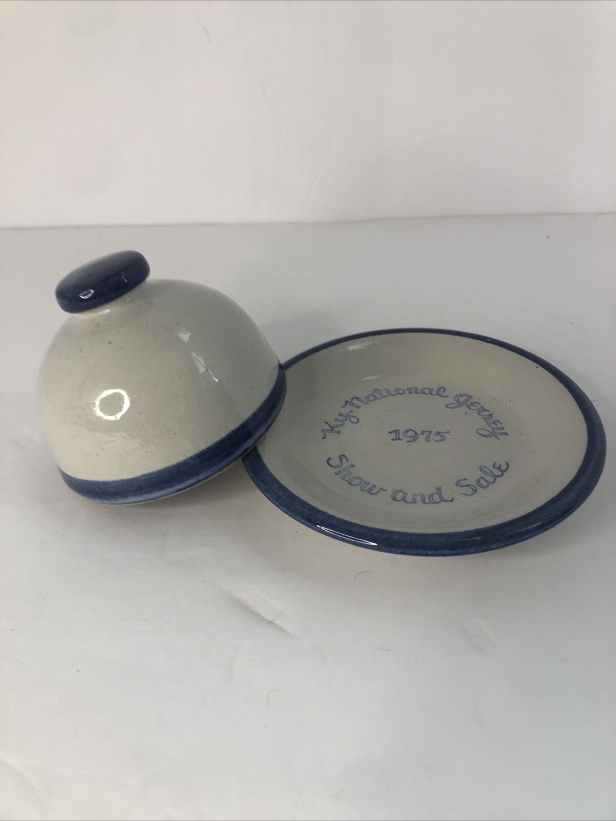 1975 Vintage Pottery Louisville Stoneware Co. Kentucky, Blue, National Jersey