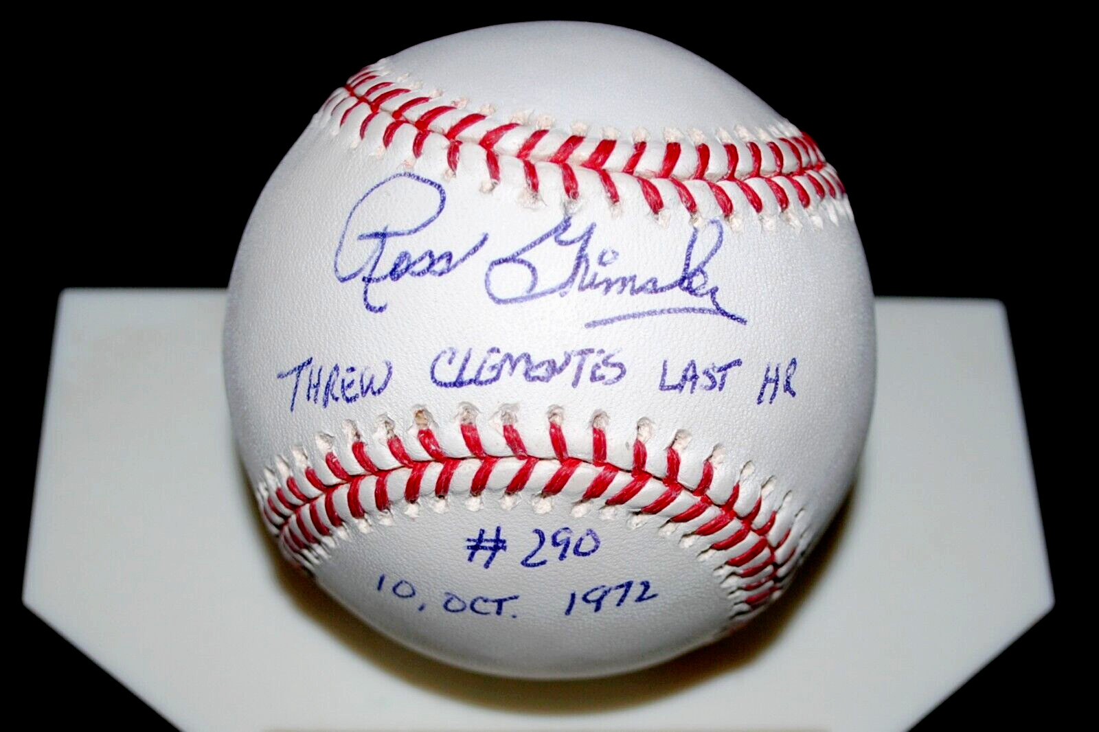 ROSS GRIMSLEY SIGNED BASEBALL MINT REDS CLEMENTE CONNECTION NEW LISTINGS JSA 
