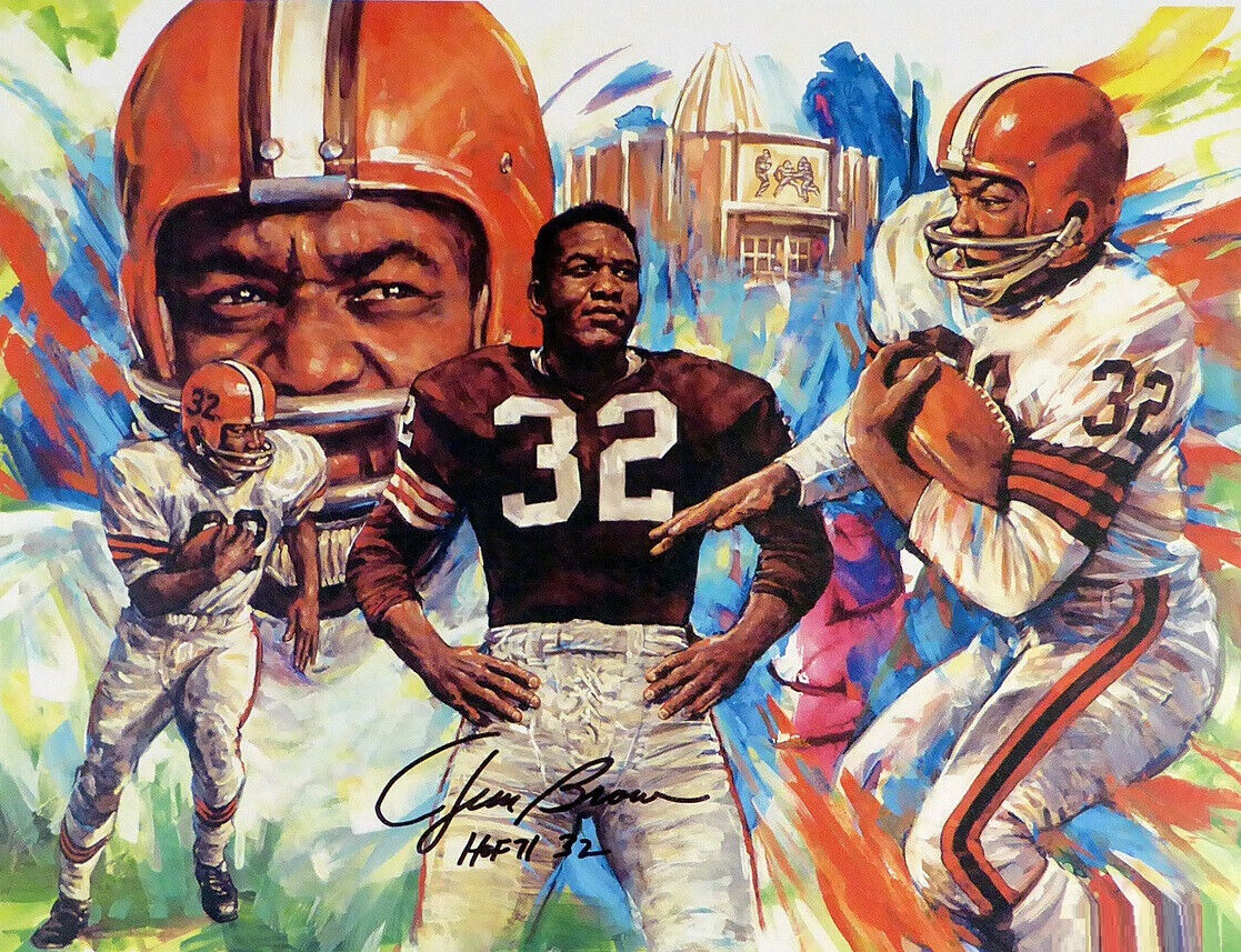 Jim Brown Cleveland Browns signed 8.5x11 Signed Photo Reprint