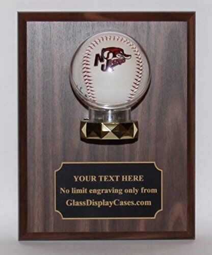 Baseball Wall Personalized Display Case  Cherry Finish Wood Plaque