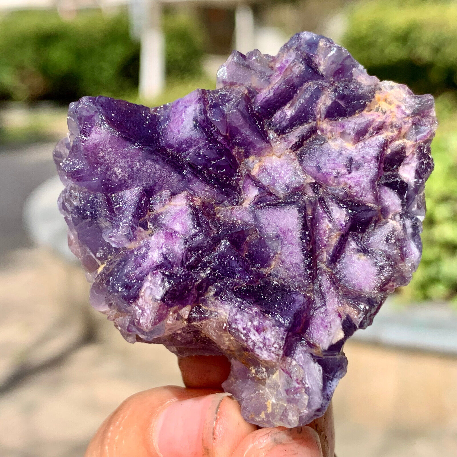88G Rare Transparent purple Cube Fluorite Mineral Crystal Specimen/China