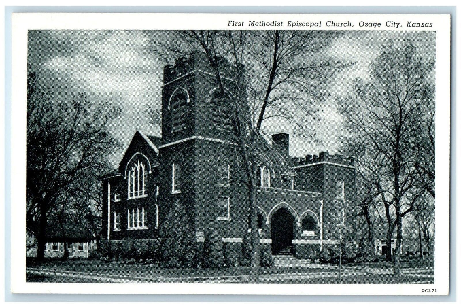 c1960's First Methodist Episcopal Church Exterior Osage City Kansas KS Postcard