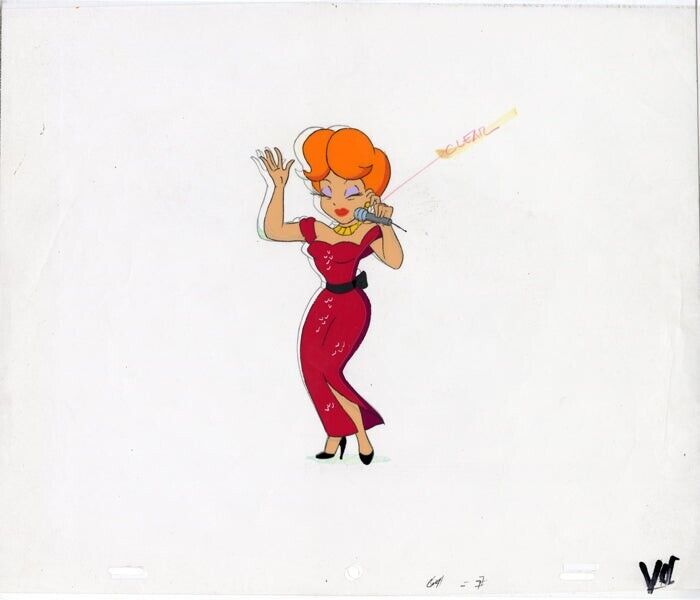 Tom & Jerry Painted Animation Production Cel Exterminator Miss Vavoom Singing