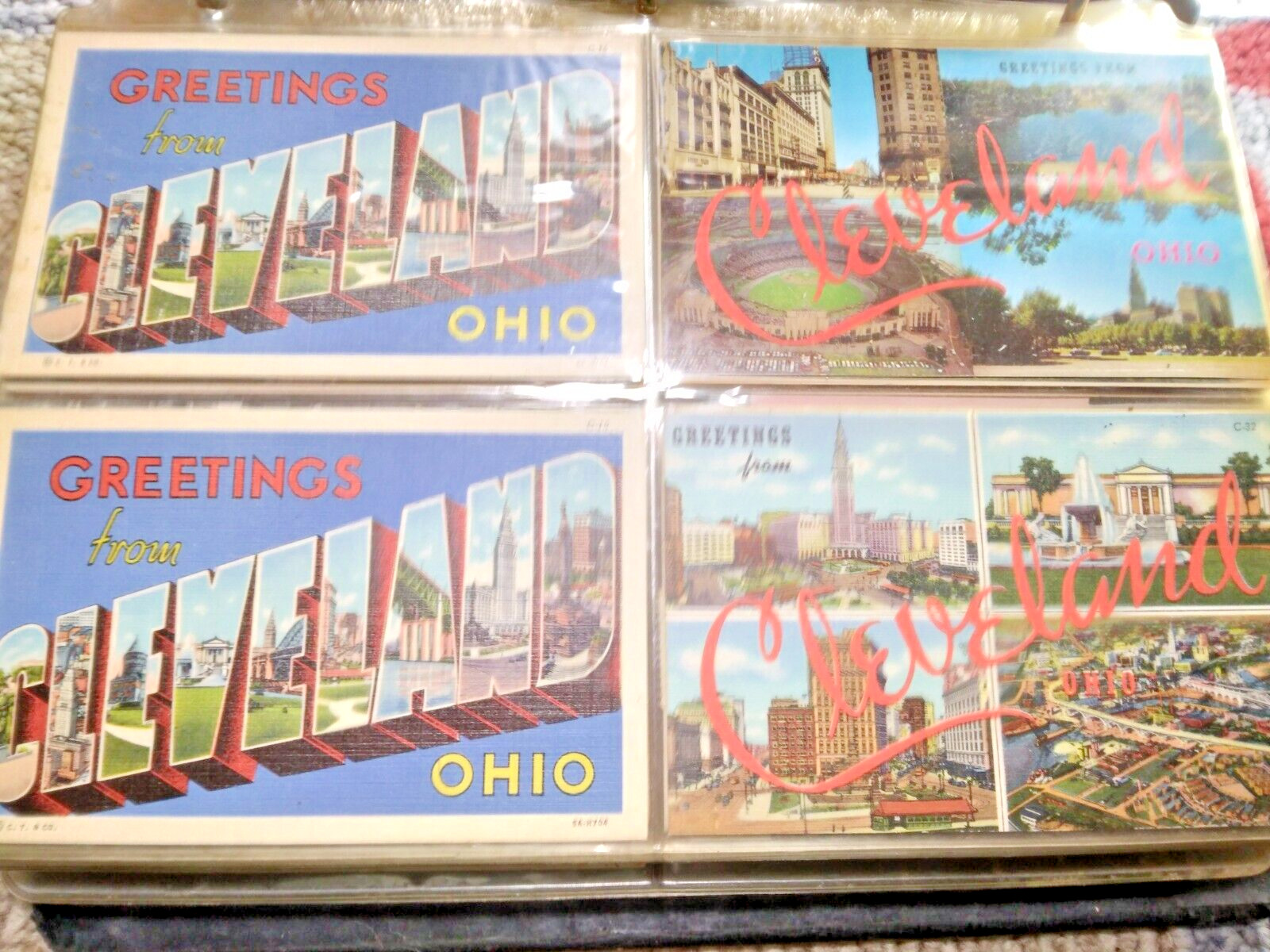 250 Cleveland OH Vintage Postcards Lot in Album
