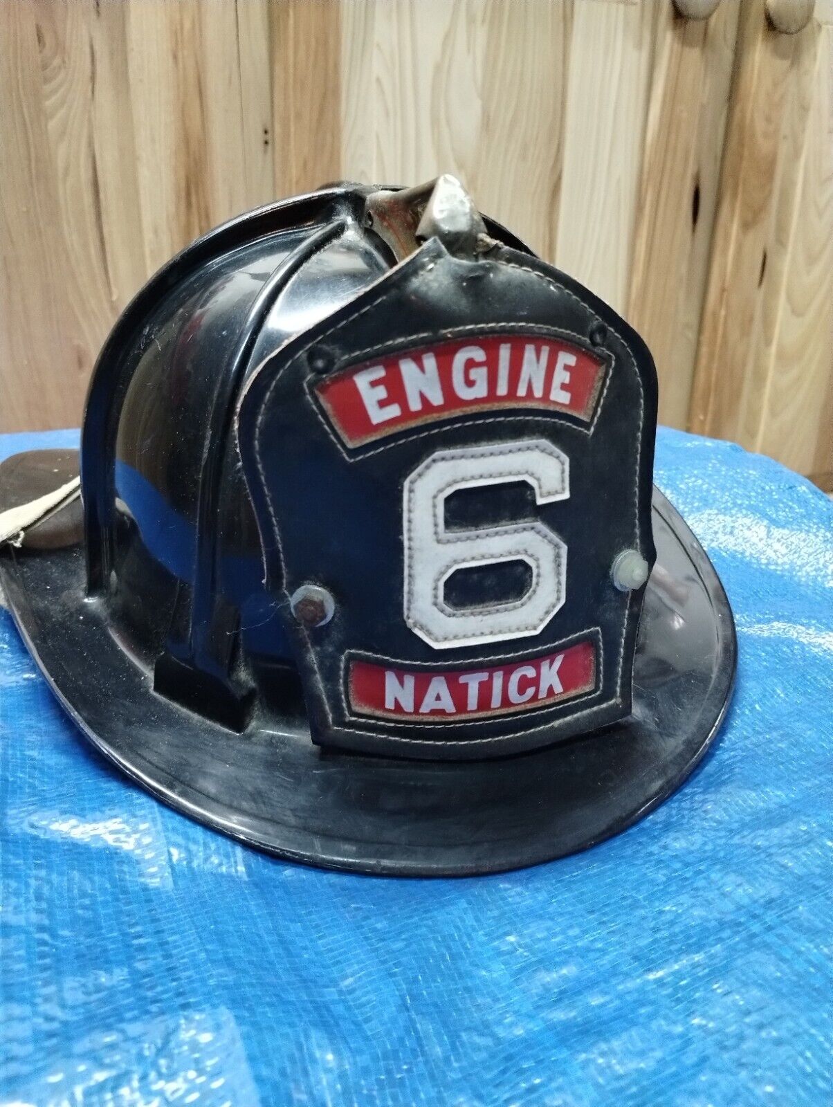 Vintage Fiberglass Fireman Helmet Cairns Natick Mass 