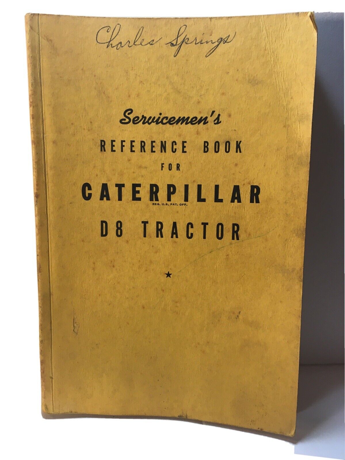 Vintage Servicemen’s Reference Book For Caterpillar D 8 Tractor, 1940’s VG