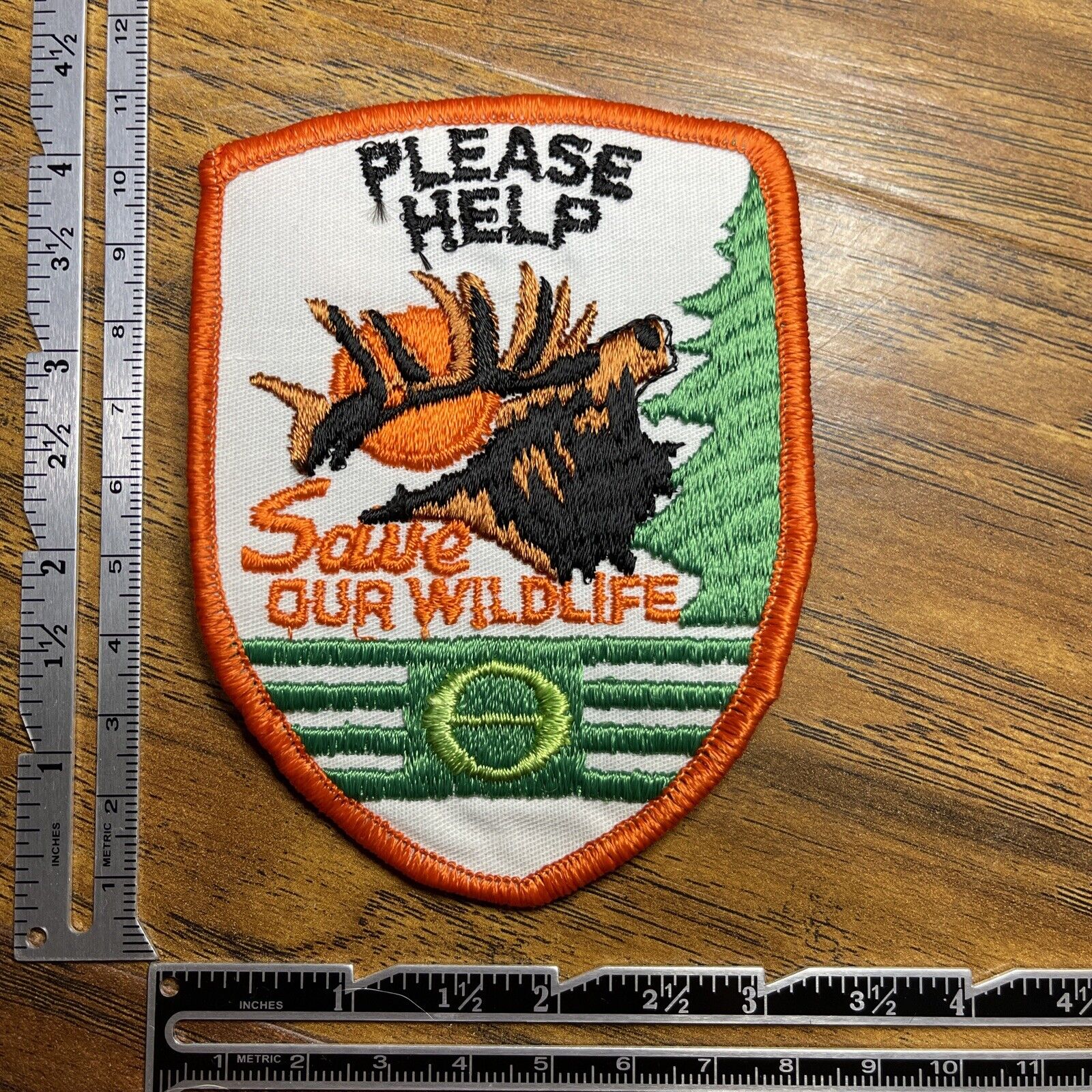 Vintage Patch Please Help Save our Wildlife Ecology