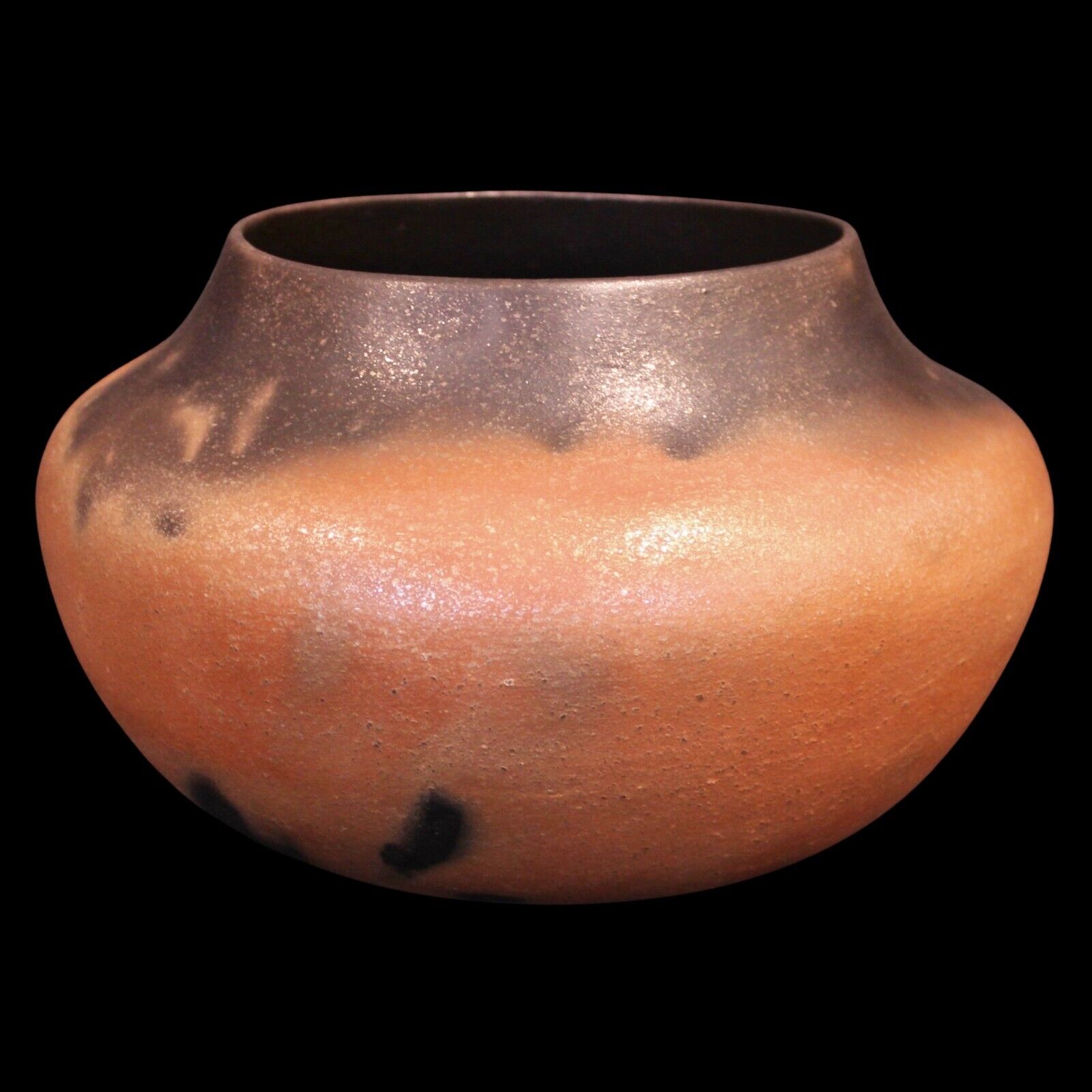 Taos Pueblo Micaceous Clay Pot with Fire Clouds by Angie Yazzie, 5\