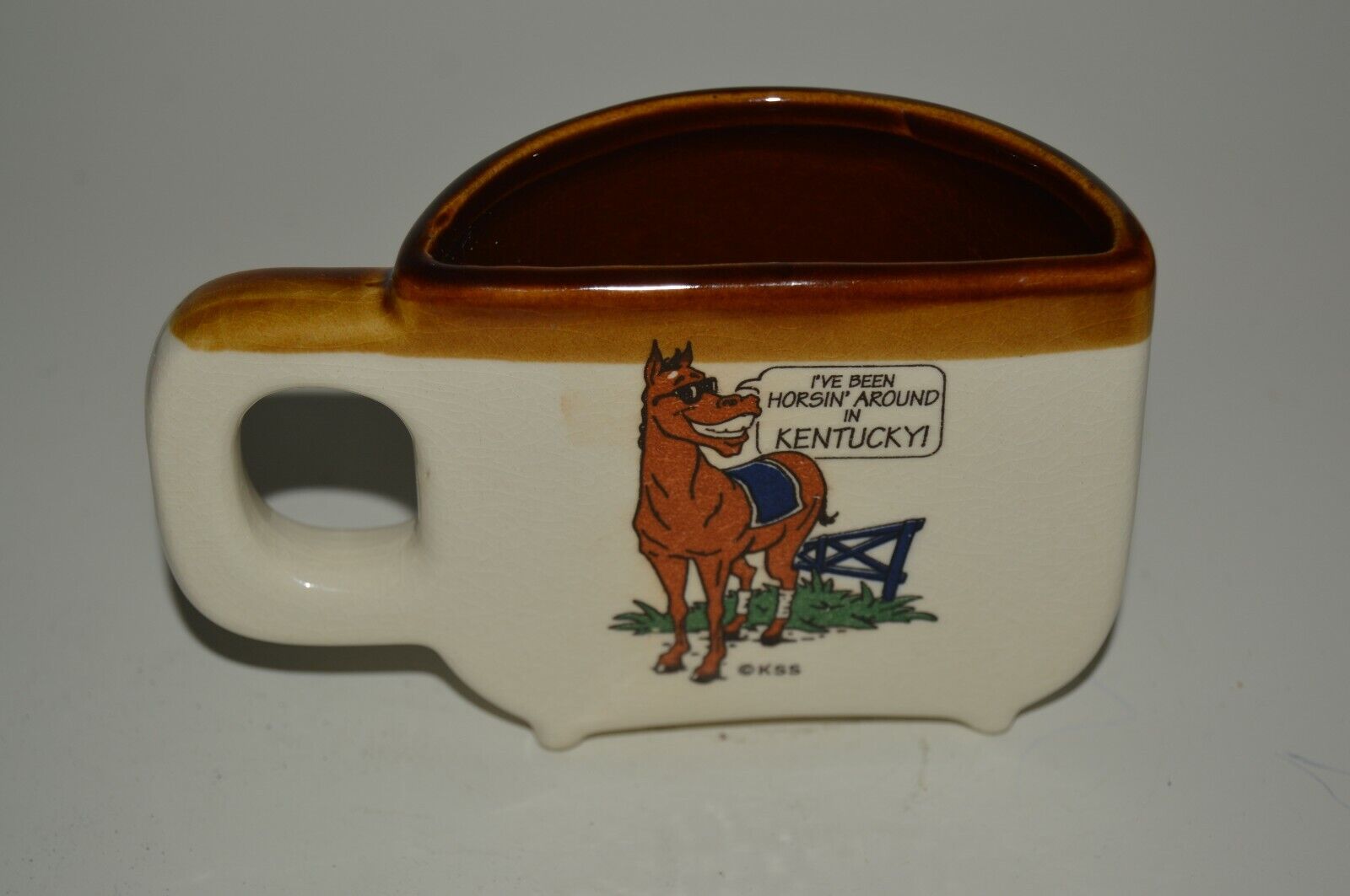 Vintage I\'ve Been Horsin\' Around in KENTUCKY Cut in Half Cup of Coffee Mug RARE