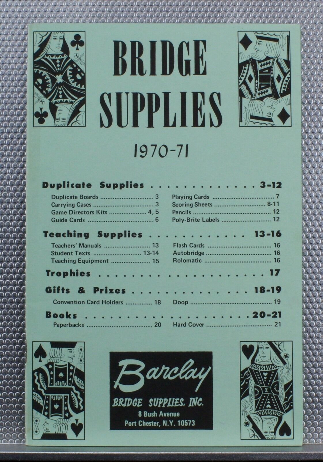 Vintage 1970-71 Barclay Bridge Supplies Pamphlet 