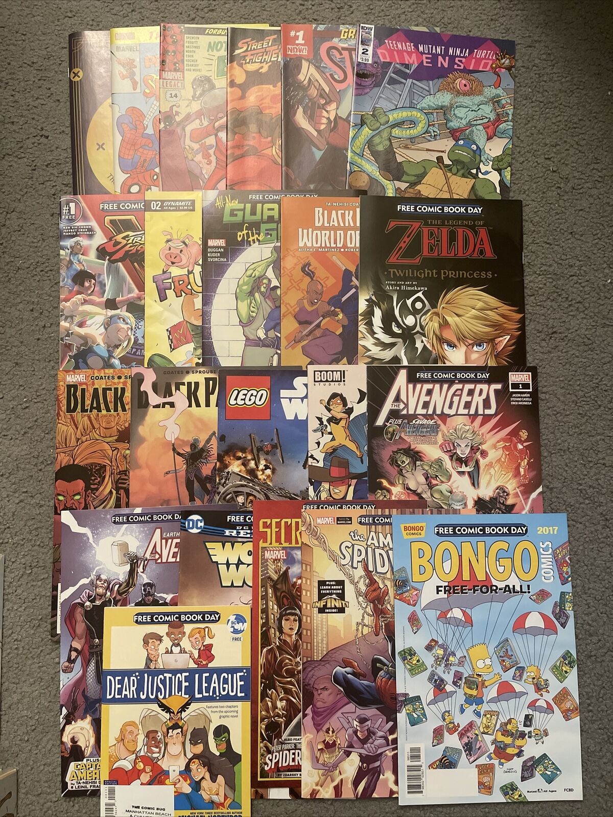 Free Comics Book Day FCBD Lot 22 Avengers Spider-man Simpsons Wonder Woman VG+