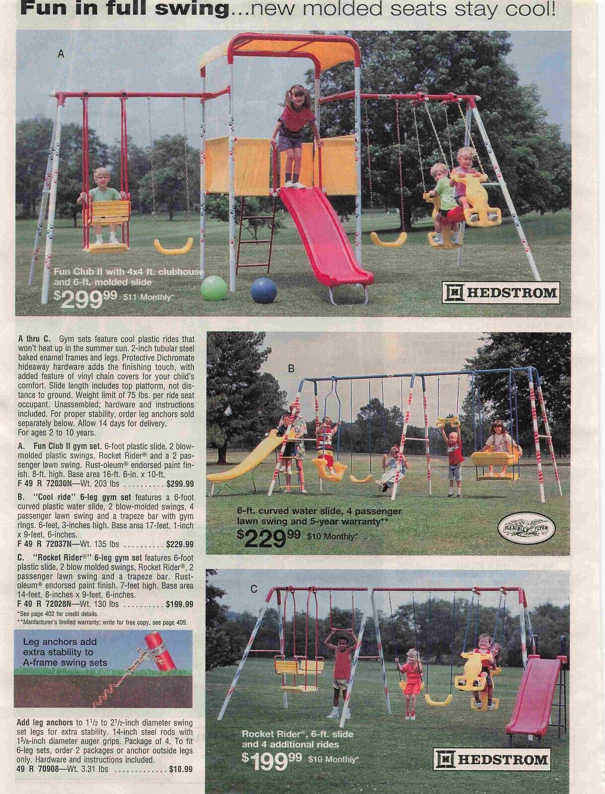 1990S Swing Slide Hedstrom Cool Wave Slide Vtg Print Advertisement 8X11 #2