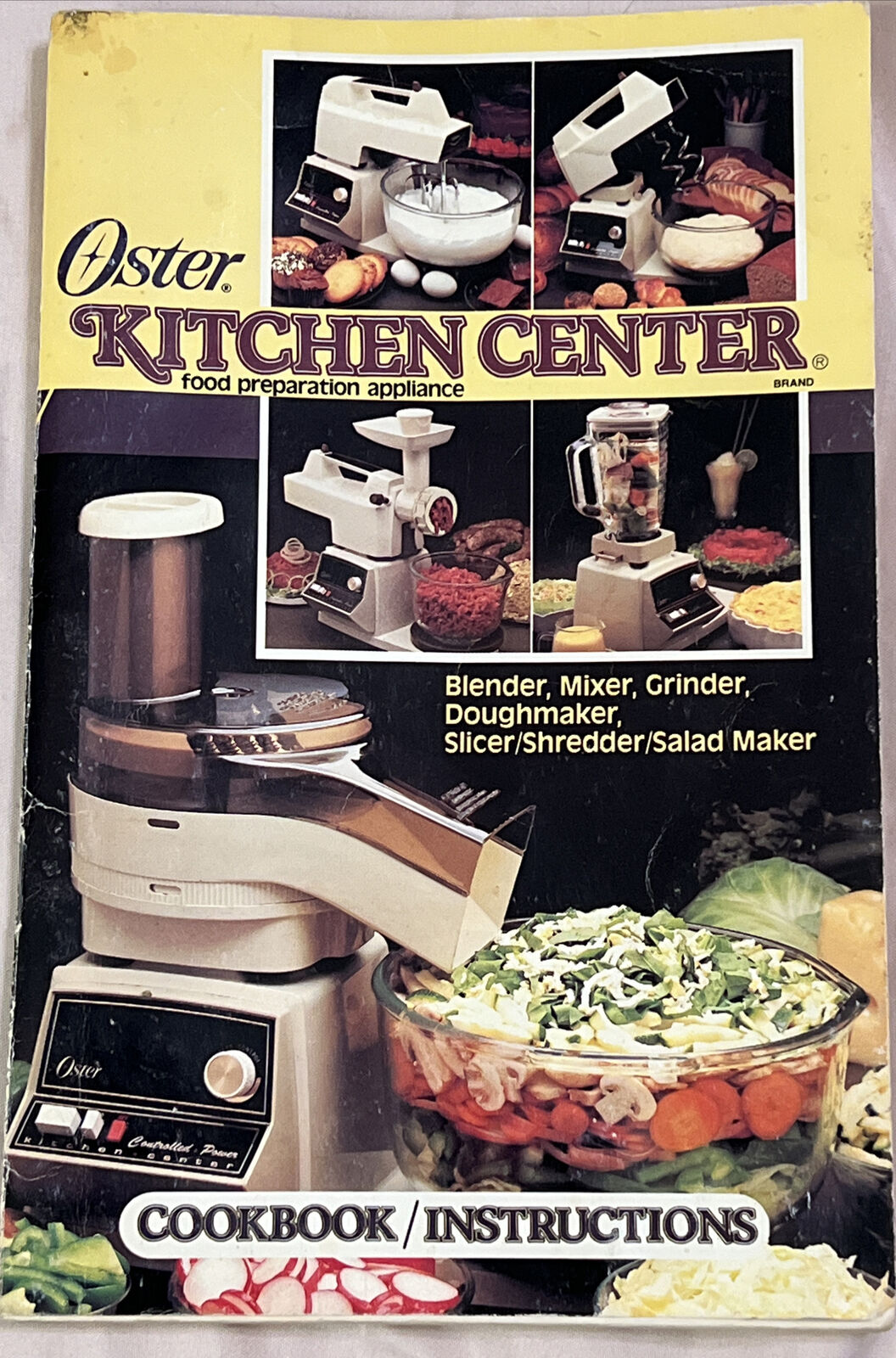 Oster Kitchen Center Food Preparation Appliance Cookbook Instructions VTG 1984