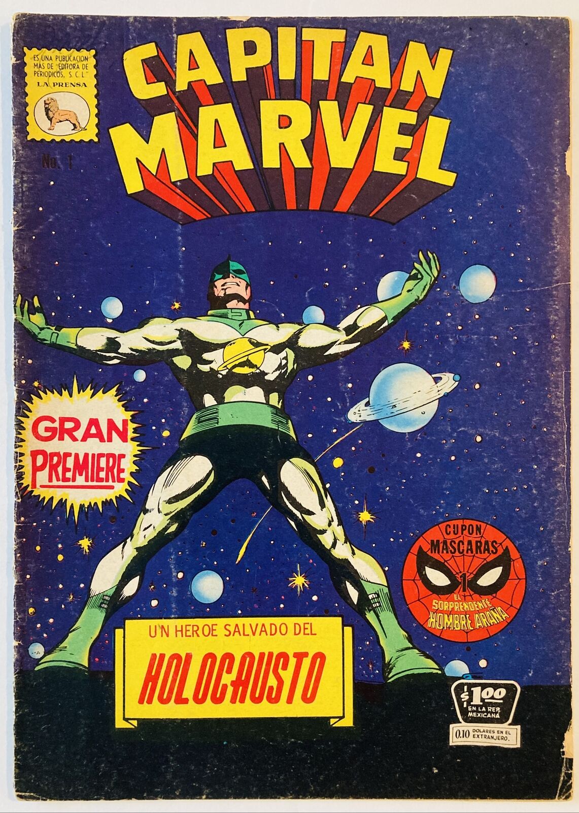 Captain Marvel #1 1968 Capitan Marvel #1 La Prensa Variant Orig 1st Ed VG+ 4.5