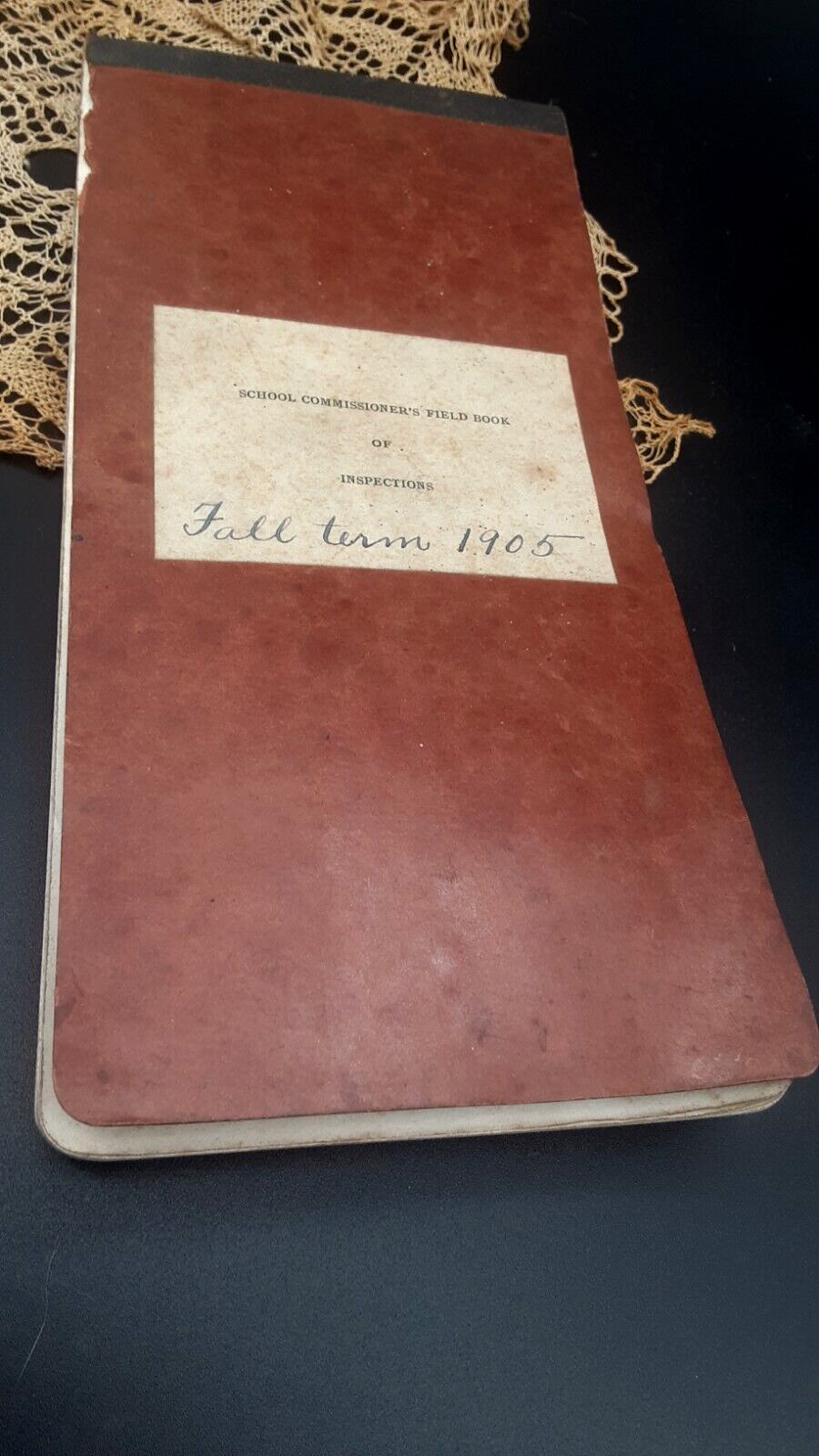 Old 1905 New York Education Depart. School Commissioner Field Book inspections
