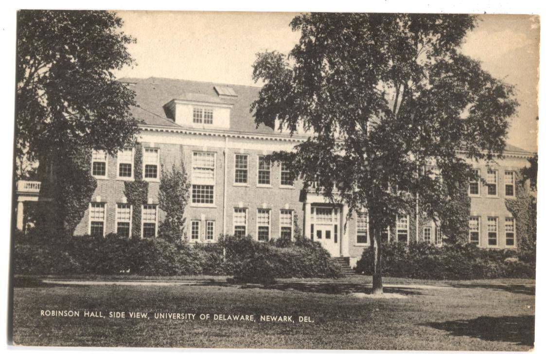 Postcard Robinson Hall Side View University Delaware Newark DE 