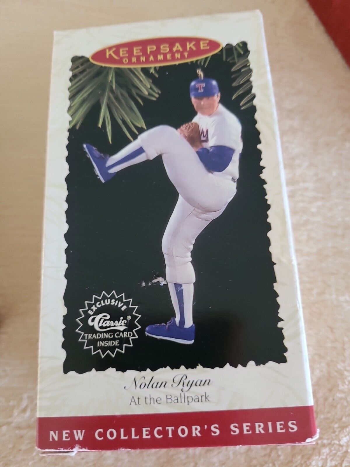 1996 Nolan Ryan Hallmark Keepsake Ornament #1 At the Ballpark Series New In Box
